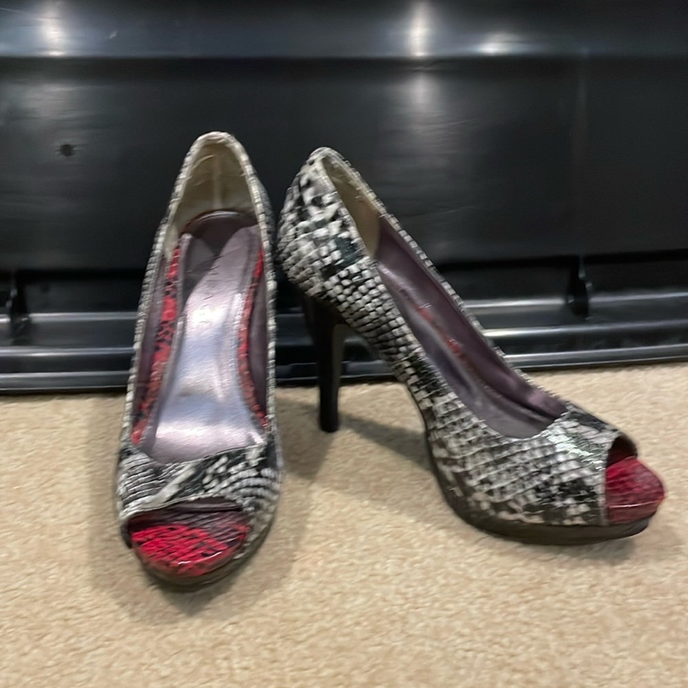 rampage snake print heels
